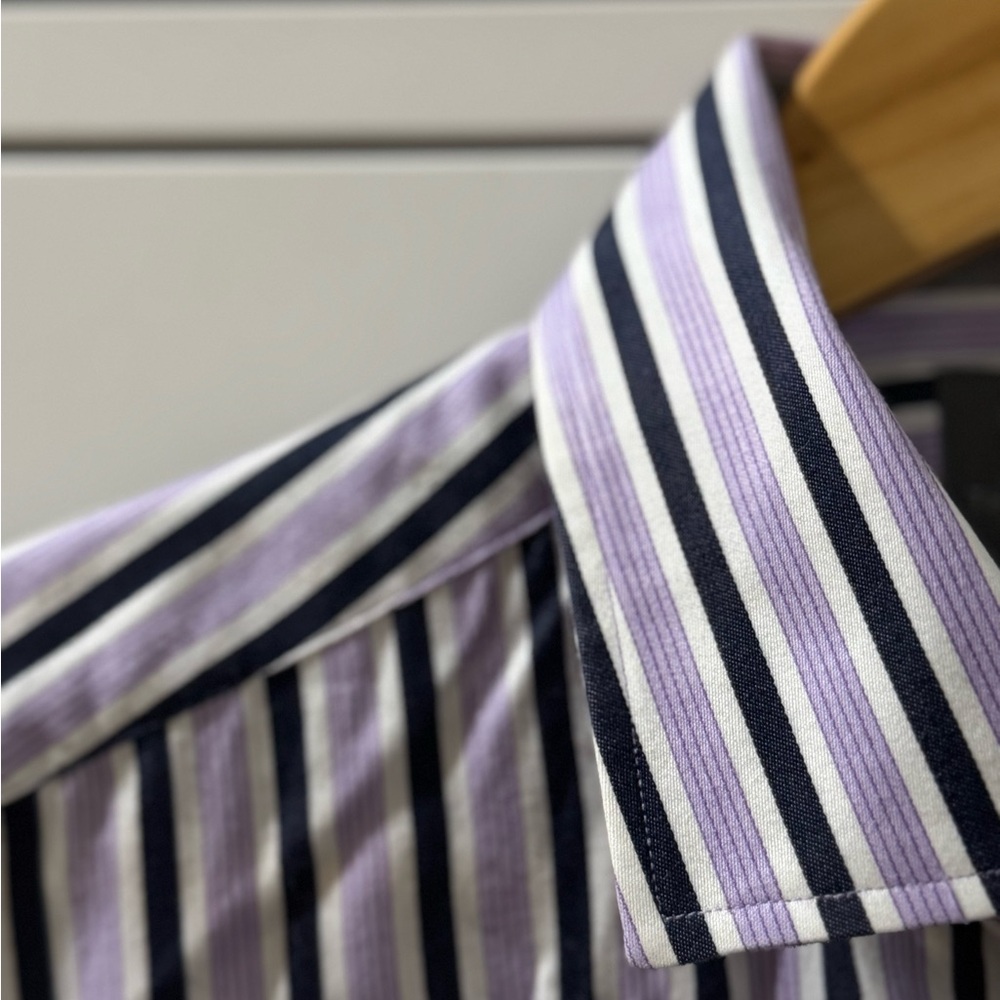 Thomas Dean - Men's Striped Collared Shirt